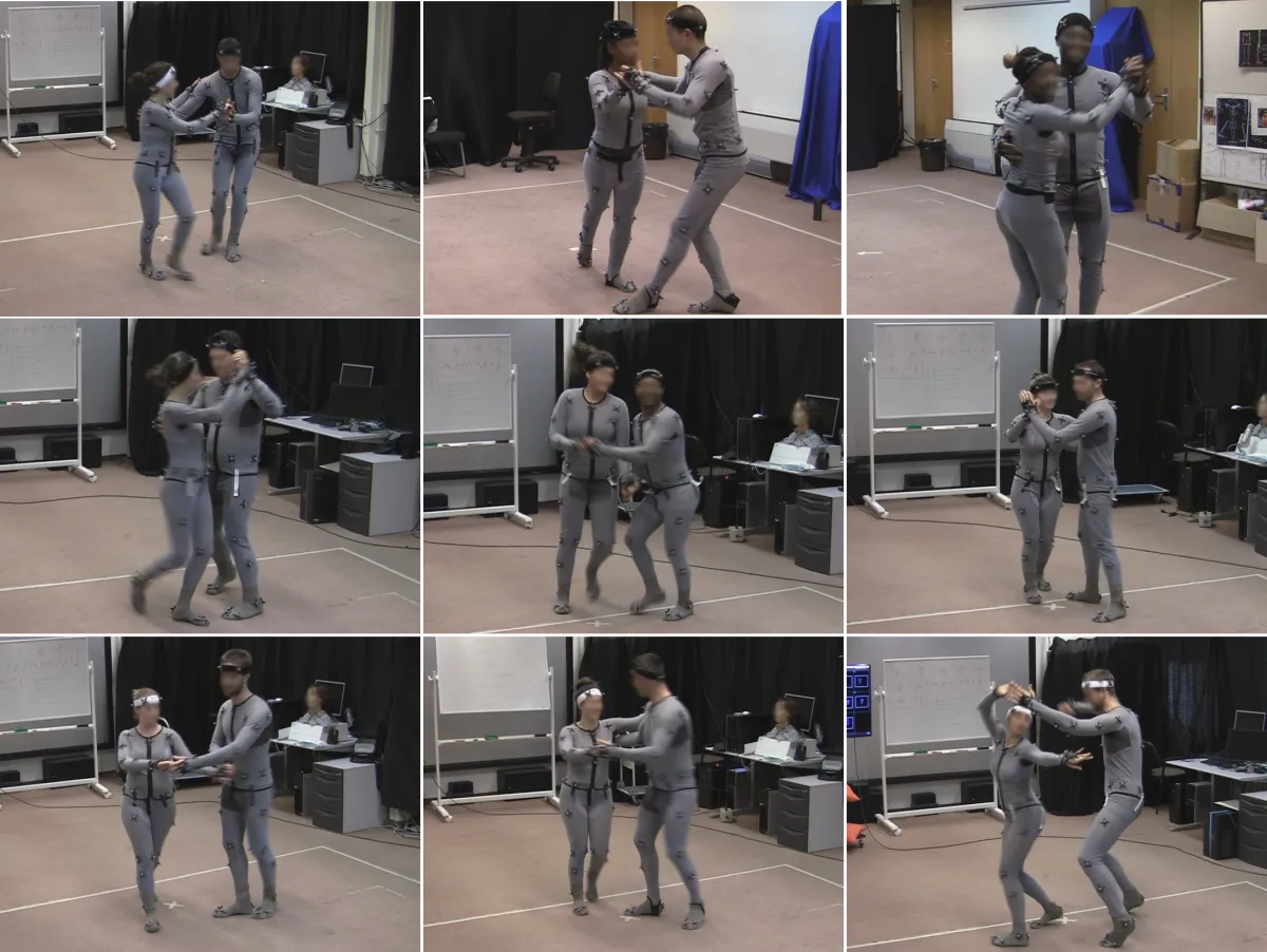 Nine frames of motion-captured salsa partners